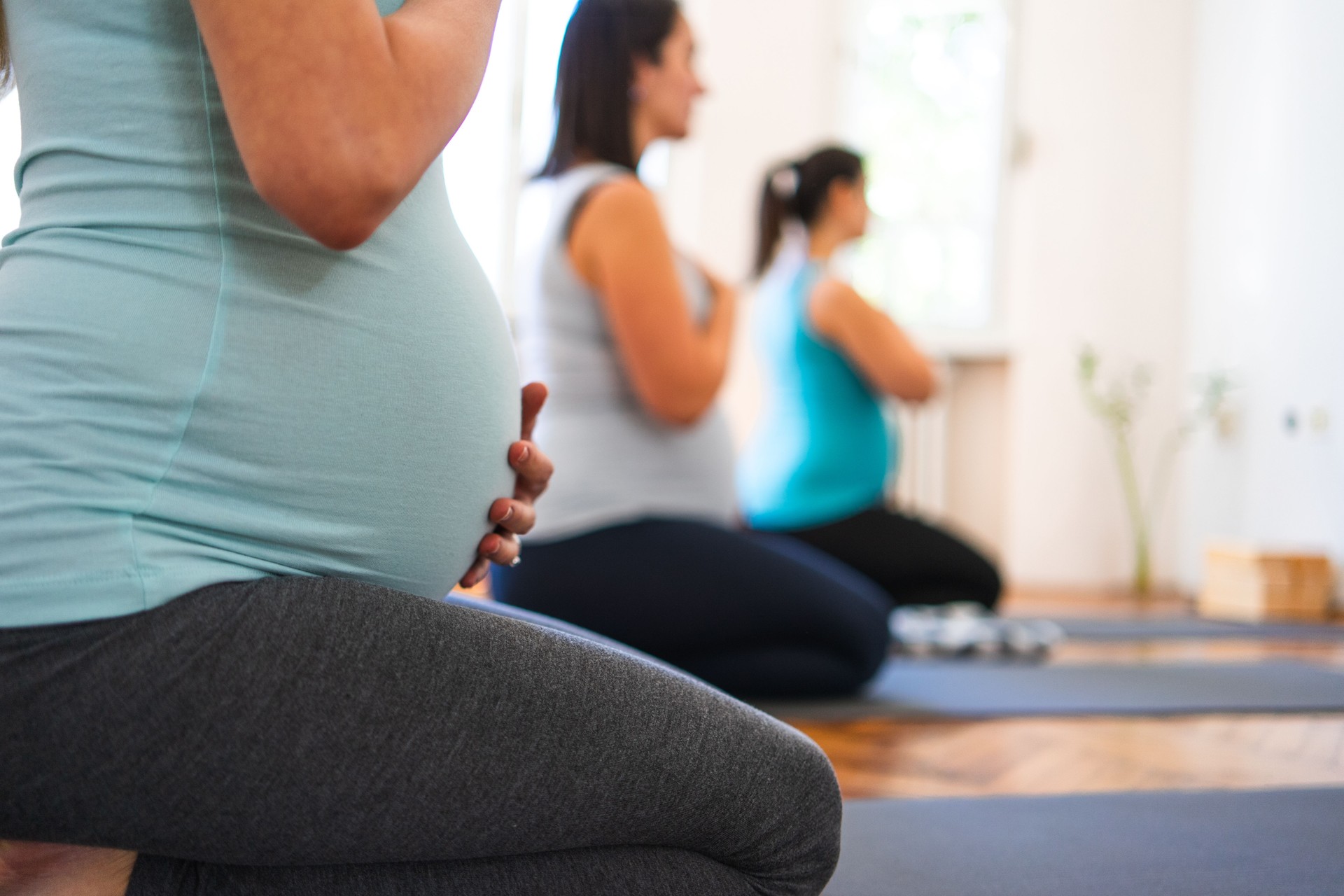 Yoga class for pregnant woman